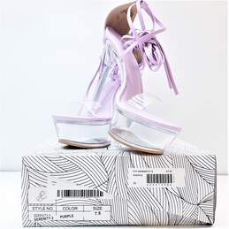 Chase + Chloe Serenity 2 Lace Up Stiletto Heels Purple 7.5
