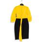 NWT New York & Company Womens Yellow Black Balloon Sleeve Sheath Dress Size 10 image number 2