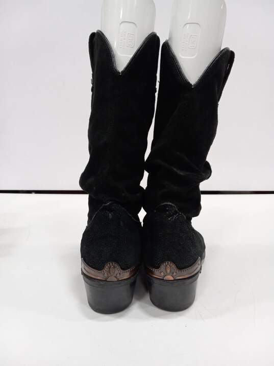 Men's DINGO Black Suede Western Cowboy Boots Size 12 D image number 4