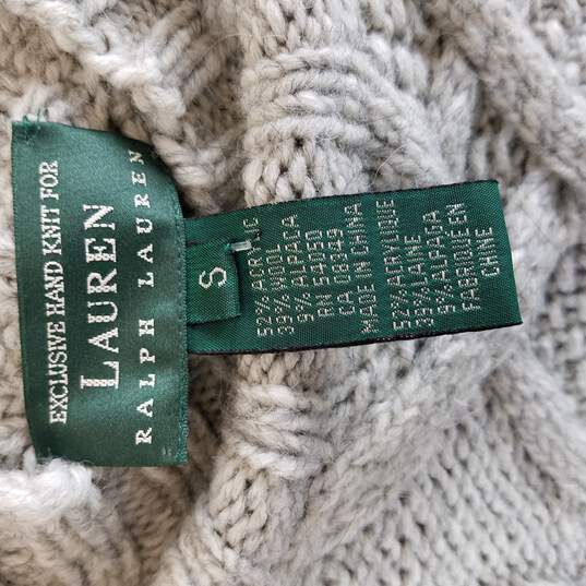 Buy the Lauren Ralph Lauren Women Grey Hand Knitted Sweater S |  GoodwillFinds