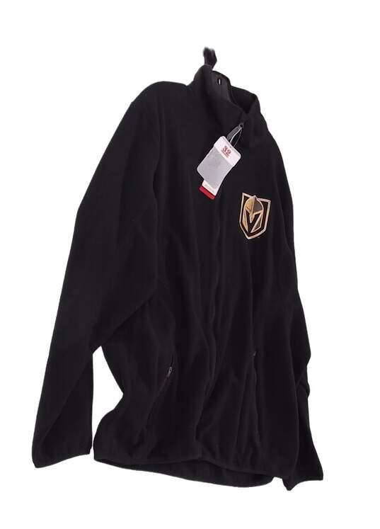 NWT Antigua Mens Black Long Sleeve Collared Fleece Full Zip Jacket Size XL image number 2