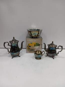 Bundle of Assorted Silver Toned Tea Kettles & More