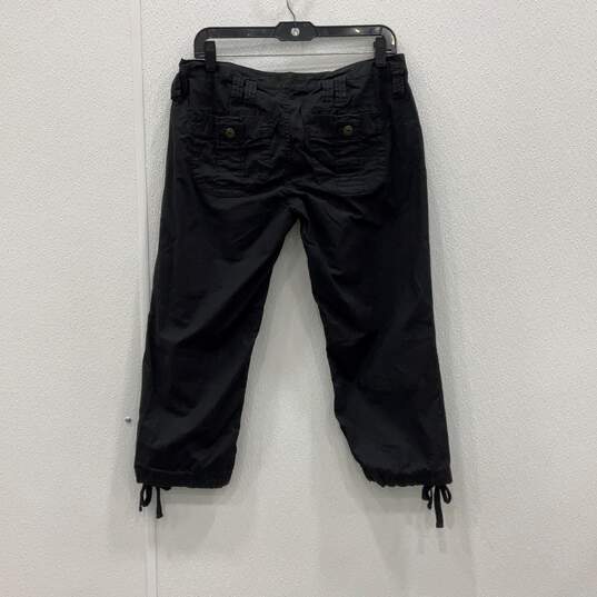 Guess Jeans Womens Black Tie Hem Belt Loop Flat Front Capri Pants Size 30 image number 2