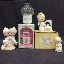 Precious Moments Figurines & Candle Holder Assorted 4pc Lot