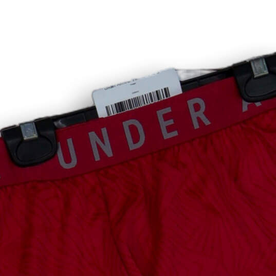 Womens Red Headgear Elastic Waist Activewear Athletic Shorts Size Small image number 4