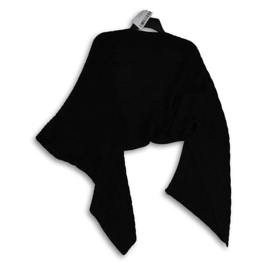 NWT Womens Black Knitted Open Front Ribbed Shawl Wrap One Size image number 2
