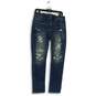 NWT American Eagle Womens Blue Denim Airflex + Distressed Skinny Jeans Sz 31/30 image number 1
