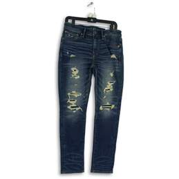 NWT American Eagle Womens Blue Denim Airflex + Distressed Skinny Jeans Sz 31/30