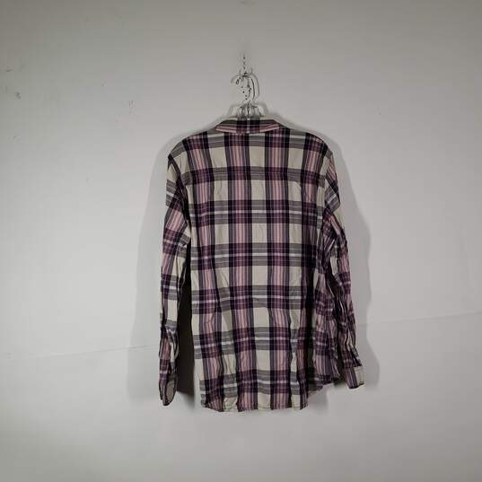 Womens Plaid Long Sleeve Chest Pockets Collared Button-Up Shirt Size XL 16/18 image number 2
