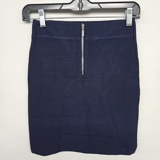 Navy Blue Ribbed Mini Skirt image number 2
