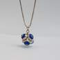 Sterling Silver Acrylic Box Chain Evil Eye Cube Pendant 19 1/2 Necklace 12.7g image number 3
