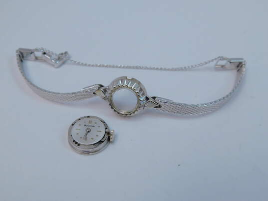Vintage Ladies Bulova 14K White Gold Case Gold Filled Band 17 Jewels Watch 10.5g image number 4
