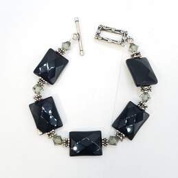Sterling Silver Crystal Bead Toggle 7 1/4 Bracelet 21g alternative image
