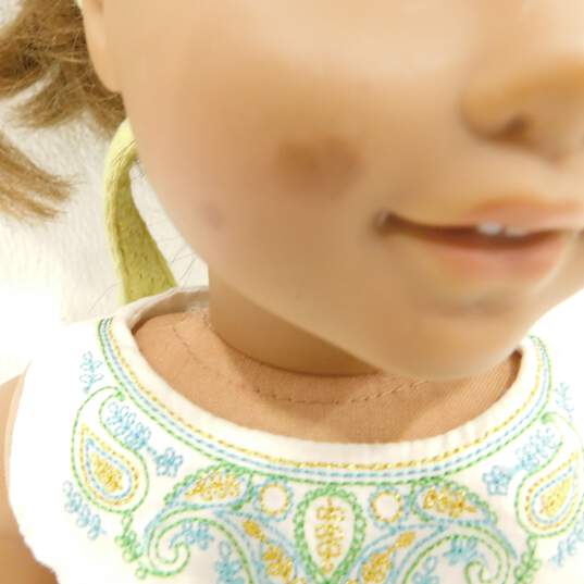 American Girl With Brown Eyes & Hair Wearing Lea's Celebration Outfit Dress image number 2