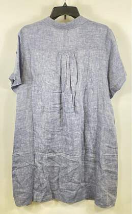 NWT Nic+Zoe Womens Blue Linen Short Sleeve Knee Length Shirt Dress Size XL alternative image