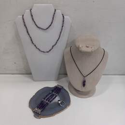 Purple Beaded Jewelry Bundle