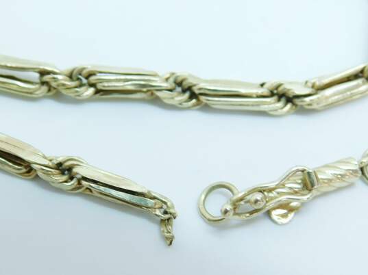 14K Gold Twisted Fancy Chain Necklace For Repair 4.8g image number 5