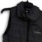 Womens Gray Sleeveless Mock Neck Pockets Full-Zip Quilted Vest Size Medium image number 3