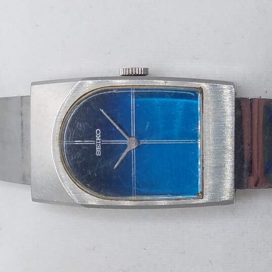 Buy the Seiko 11-8349 1976 Seiko Asymmetrical Gradient Blue Dial Vintage  Wind-Up Automatic Watch | GoodwillFinds