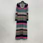 NWT Womens Multicolor Striped Scoop Neck Long Sleeve Maxi Dress Size Large image number 1