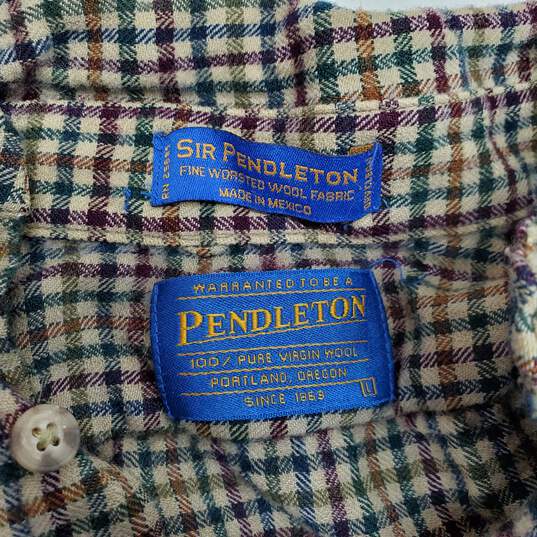 Sir Pendleton Wool Long Sleeve Full Button Flannel Shirt Size L image number 3