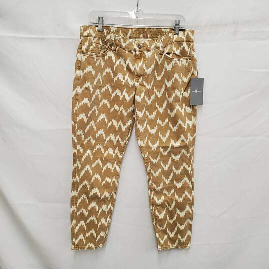 NWT 7 For All mankind WM's Toffee Ikat Cropped Skinny Jeans Size 31 x 23 image number 1