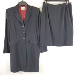 Kasper Petite Women Black Skirt Suit Sz 6P