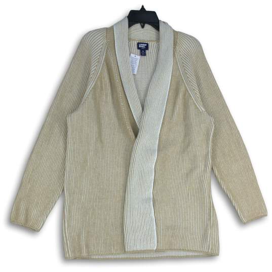 NEW Lands' End Womens Beige Knitted Open Front Cardigan Sweater Size 1X image number 1