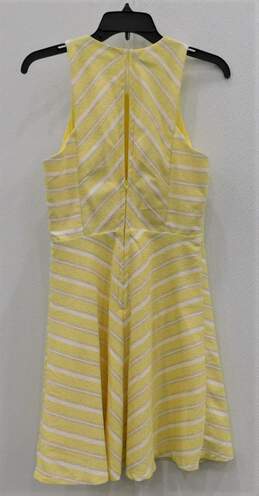 Mi Ami Womens Size S Yellow Striped Textured Sleeveless Dress Zip Back alternative image
