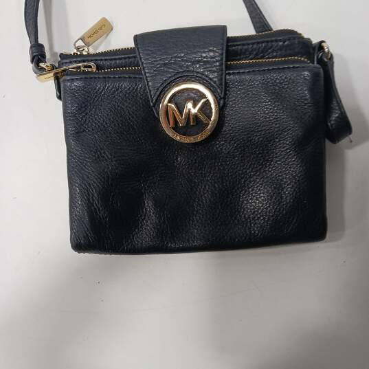 Michael Kors Women's Small Black Leather Crossbody Bag image number 3