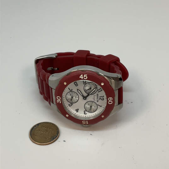 Designer Invicta 0701 Red Chronograph Round Dial Quartz Analog Wristwatch image number 2