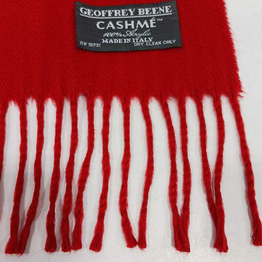 Geoffrey Beene Red Cashmere Scarf image number 3