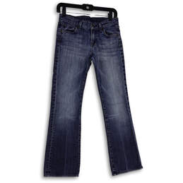 Womens Blue Denim Medium Wash Pockets Stretch Bootcut leg Jeans Size 26