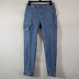 Duluth Trading Women Blue Cargo Jeans Sz 4