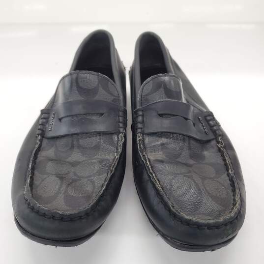 Coach Men's Mott Driver Charcoal Black Slip-On Loafers Size 10D image number 2