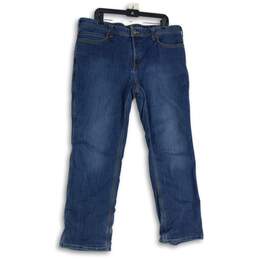 Womens Blue Denim Medium Wash 5-Pocket Design Straight Leg Jeans Size 18R