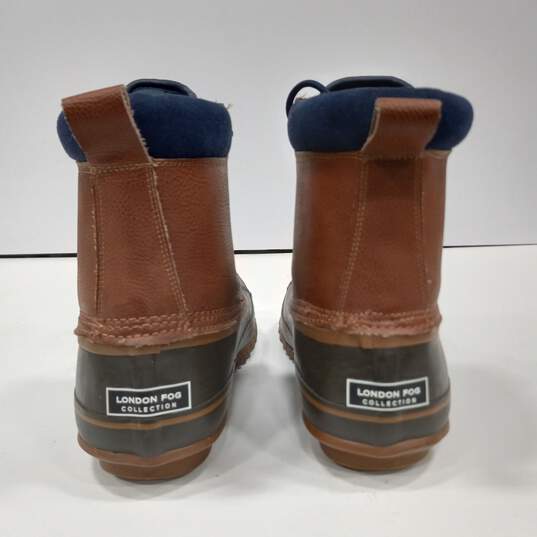 London Fog Collection Leather Brown, Blue, And Green Water Resistant Boots Size 10M image number 5