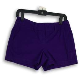 NWT LOFT Womens Purple Slash Pocket Regular Fit Flat Front Chino Shorts Size 0
