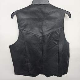 Genuine Leather Black Vest alternative image