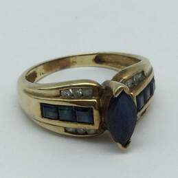 10k Gold Diamond Sapphire Sz 5 Ring 2.7g