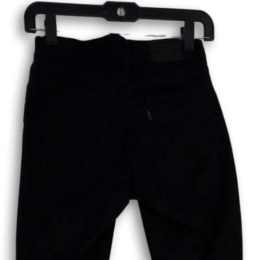 Womens Black Denim Dark Wash 5-Pocket Design Curvy Skinny Jeans Size 25 image number 4