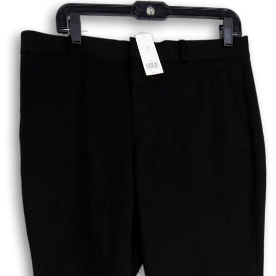 NWT Womens Black Flat Front Pockets Stretch Straight Leg Dress Pants Sz 10 image number 3