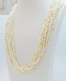 Romantic 14k Yellow Gold Clasp & Beads 10 Strand Fresh Water Pearl Necklace 138.9g alternative image