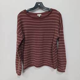 Garnet Hill Women's Mauve Striped Cashmere Sweater Size M