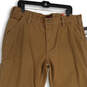 NWT Womens Brown Flat Font Slash Pocket Straight Leg Carpenter Pants Sz 38 image number 3