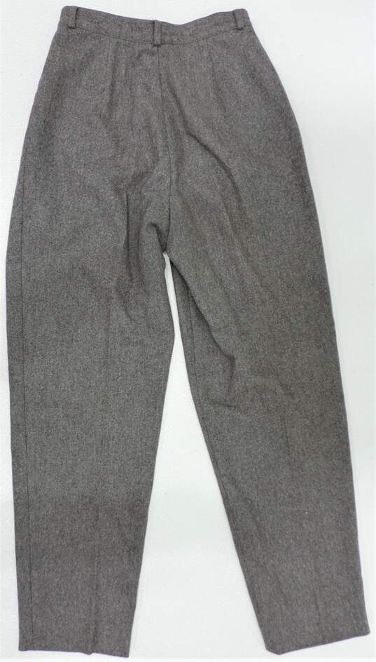Vintage Gucci Women's Grey Wool High-Rise Pleated Trousers Size 42 W/COA image number 2