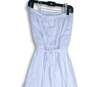 Guess Womens White Strapless Tie Waist Pleated Long Maxi Dress Size M image number 4