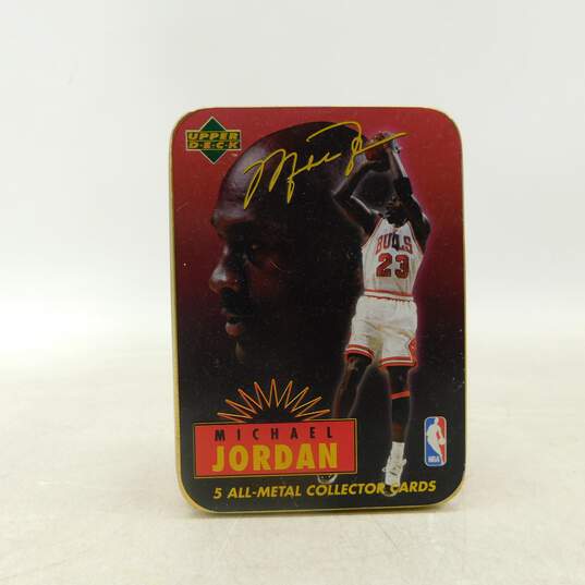 1996 Upper Deck Michael Jordan 5 All Metal Collector Sealed Cards Set image number 7