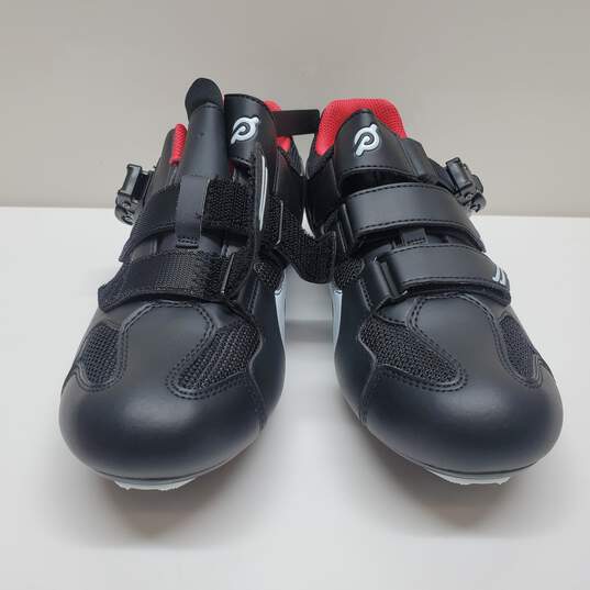 Peloton Womens PL-SH-B-40 Low Top Comfort Black Red Cycling Shoes US sz 40 image number 4