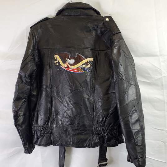 Unbranded Men Black Leather Jacket S NWT image number 3